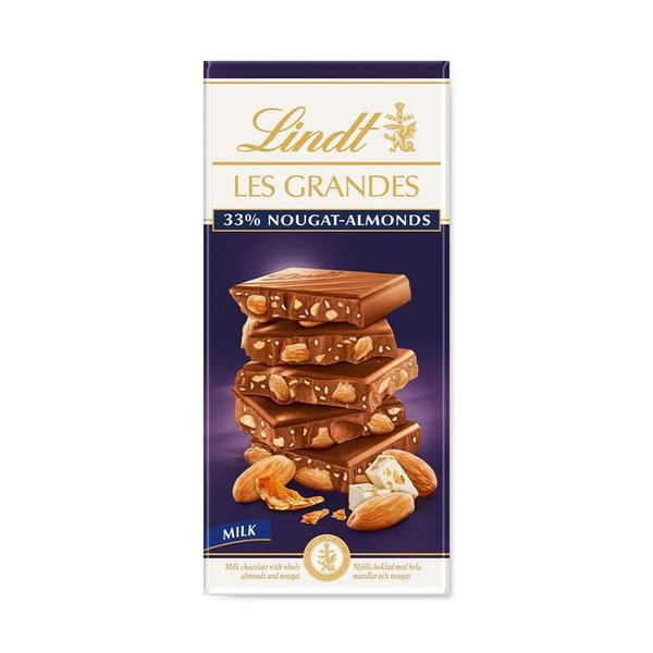 Lindt Les Grandes шоколад с нугой и миндалем 33% 150 гр (Финляндия ...