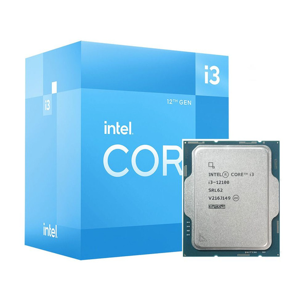 Процессор Intel i3-12100 Core i3 12-го поколения, BOX (без кулера), 4 ...