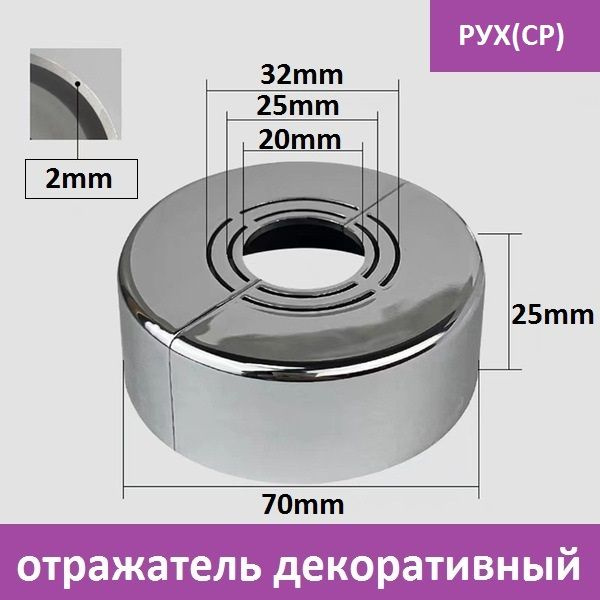 Отражатель (чашка) разъемный универсальный (диаметр: 1/2", 3/4", 1 ...