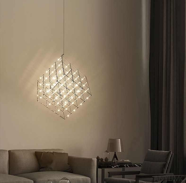 Минималистичный подвесной светильник Light Cube из нержавеющей стали ...