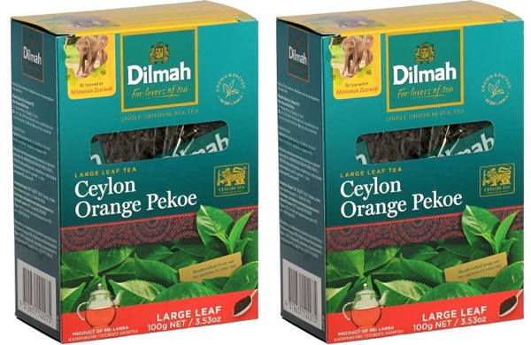 Dilmah Чай черный Ceylon Orange Pekoe, крупнолистовой, 100 г, 2 шт ...