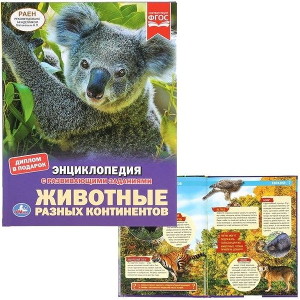 Энциклопедия Умка Животные разных континентов А4, 48 страниц - купить с ...