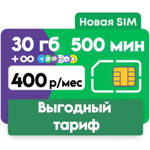 SIM-карта Тариф "Безлимит на мессенджеры" (Вся Россия) - купить с ...