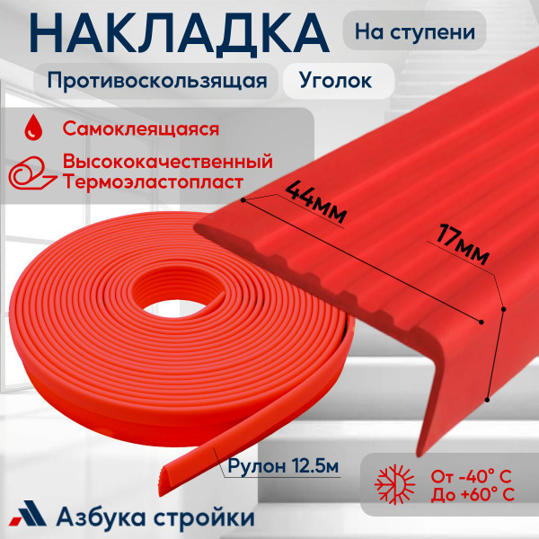 Противоскользящая лента Азбука Стройки Не Падай 44 мм 12.5 м, 1 шт ...