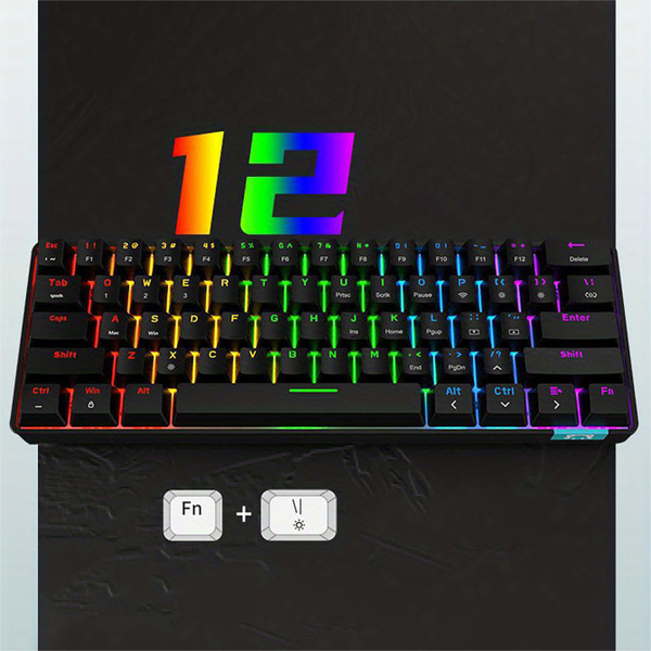 Ajazz Игровая клавиатура беспроводная STK61 клавиатуры, Английская ...