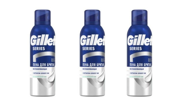 Gillette Пена для бритья С экстрактом зеленого чая, восстанавливающая ...