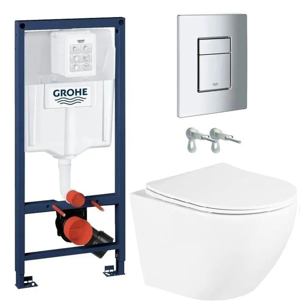 Комплект унитаза c инсталляцией GROHE, направление выпуска ...