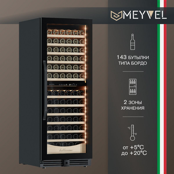 Характеристики Винный холодильный шкаф Meyvel MV141PRO-KBT2 ...