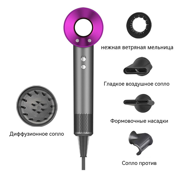 Фен для волос Профессиональный фен, серый металлик - купить по выгодным ...