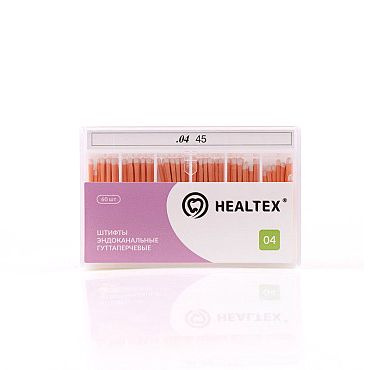 Штифты эндоканальные гуттаперчевые Healtex, конусность 04, размер 45 ...