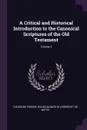 A Critical and Historical Introduction to the Canonical Scriptures of the Old Testament; Volume 1 - Theodore Parker, Wilhelm Martin Leberecht De Wette