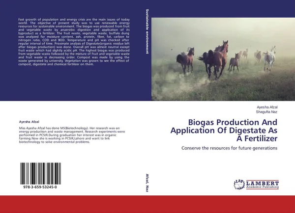 Обложка книги Biogas Production And Application Of Digestate As A Fertilizer, Ayesha Afzal and Shagufta Naz