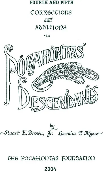 Обложка книги Fourth Corrections and Additions to, Pochahontas' Desc To Pochahontas' Desc, Stuart E. Brown