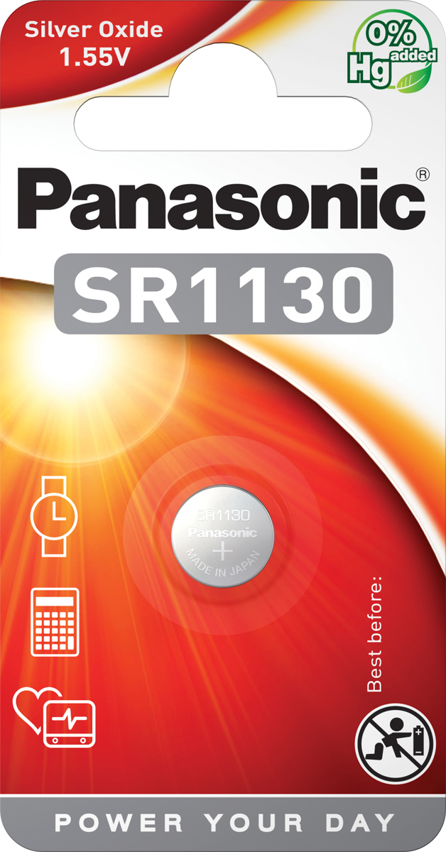 Батарейка Panasonic Silver Oxide SR-1130EL/1B, дисковая серебряно-оксидная