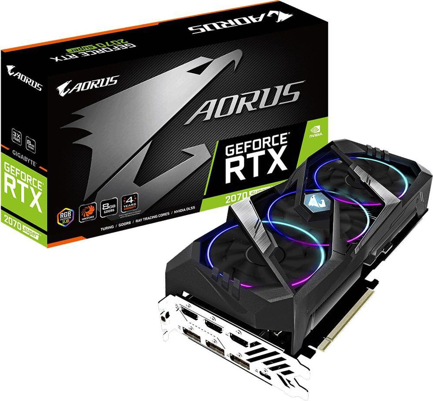 фото Видеокарта Gigabyte GeForce RTX 2070 Super 8GB, GV-N207SAORUS-8GC