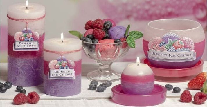 фото Свеча Bartek Berries Ice Cream, разноцветный, 9 х 7 х 7 см