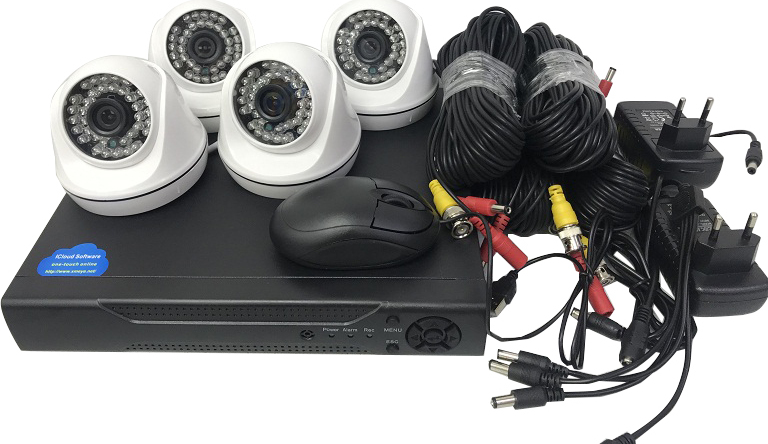фото Комплект для видеонаблюдения для офиса и дачи AHD6004T-LMB, видеорегистратор и 4 купольные камеры 2 MP Isa