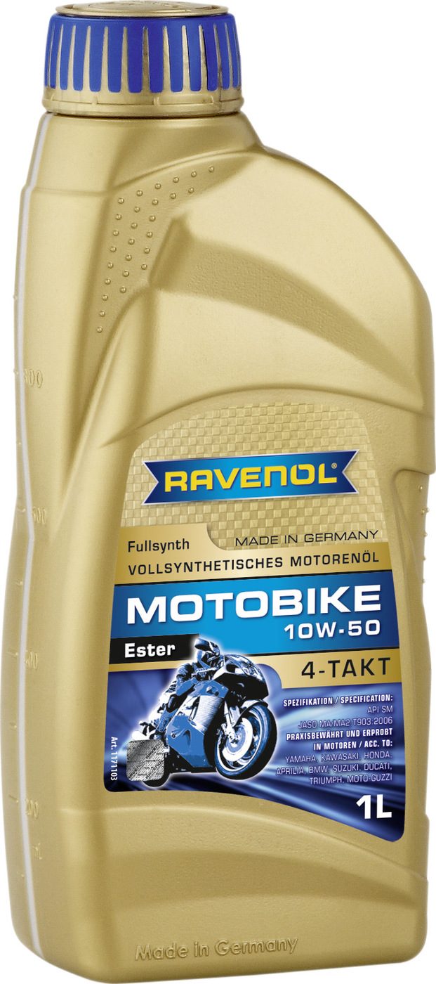 фото Моторное масло RAVENOL Motobike 4-T Ester SAE 10W-50 (1 л)