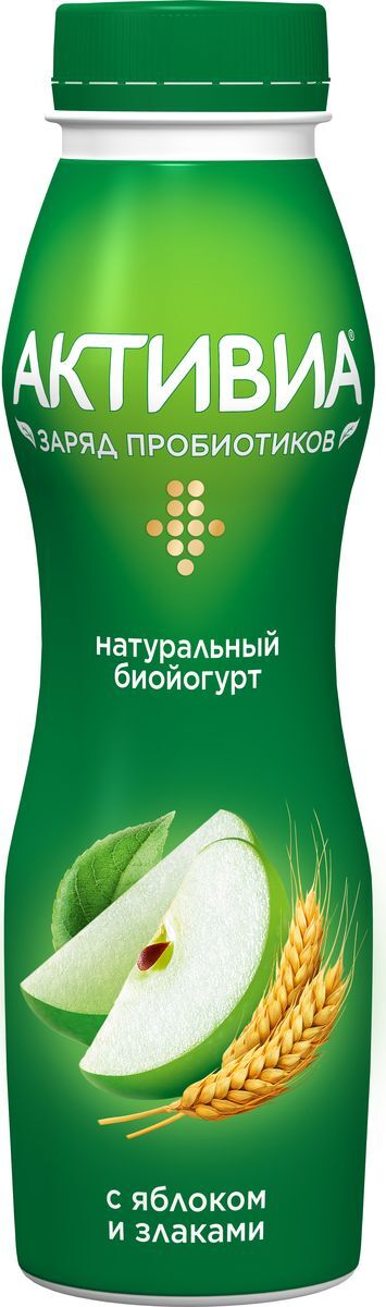 Био-йогурт Danone activia обогащенный злаки/яблоко 2.2% 290г (4600605015360)