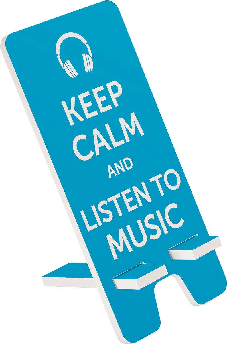 фото Подставка для телефона 9x19 см "Listen to music" МДФ, голубой Дубравия SVD-101-032