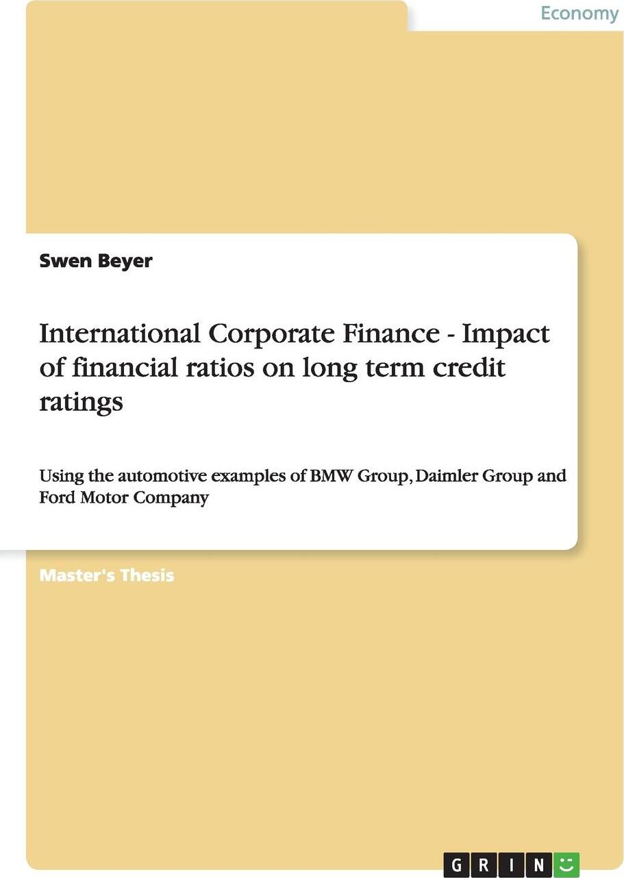 фото International Corporate Finance - Impact of financial ratios on long term credit ratings