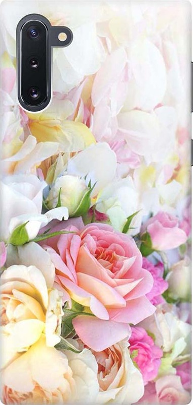 фото Ультратонкий силиконовый чехол-накладка для Samsung Galaxy Note 10 с принтом "Нежные розы" GOSSO CASES