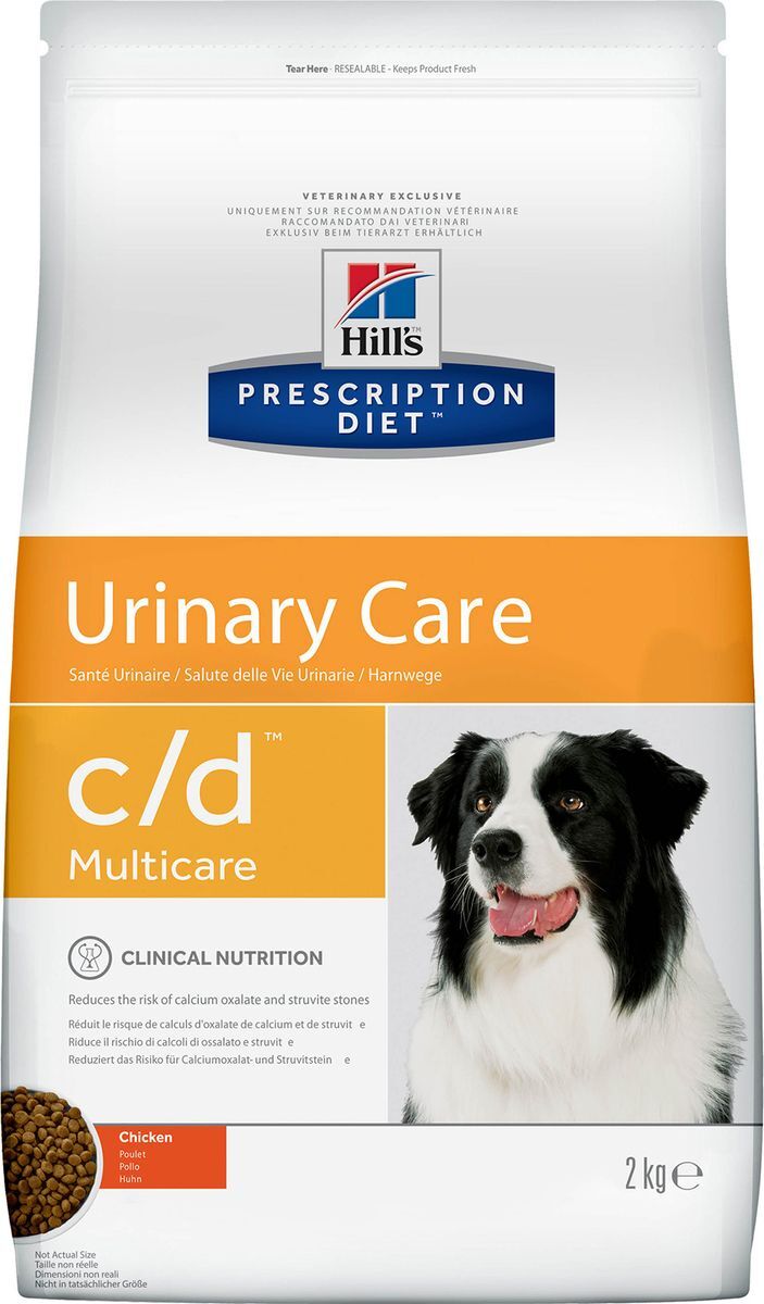 фото Корм сухой Hill's Prescription Diet c/d Urinary Care для собак для поддержания здоровья мочевыводящих путей, с курицей, 2 кг