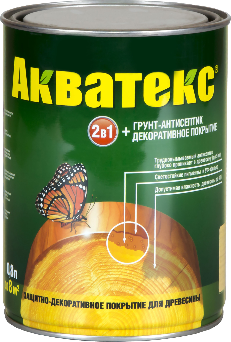 Защитно-декоративный состав для древесины АКВАТЕКС Акватекс, 0.8 л .