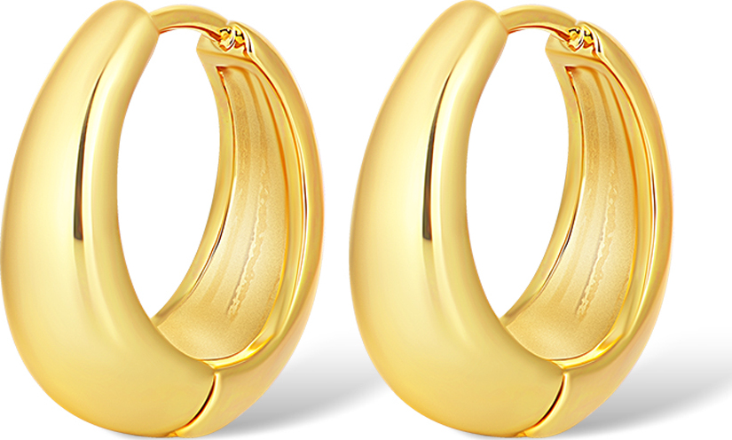 Серьги кольца из желтого золота