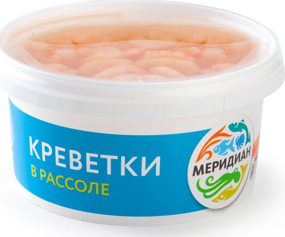 Морепродукты охлажденные Меридиан Креветки в рассоле, 180 г — купить в ...