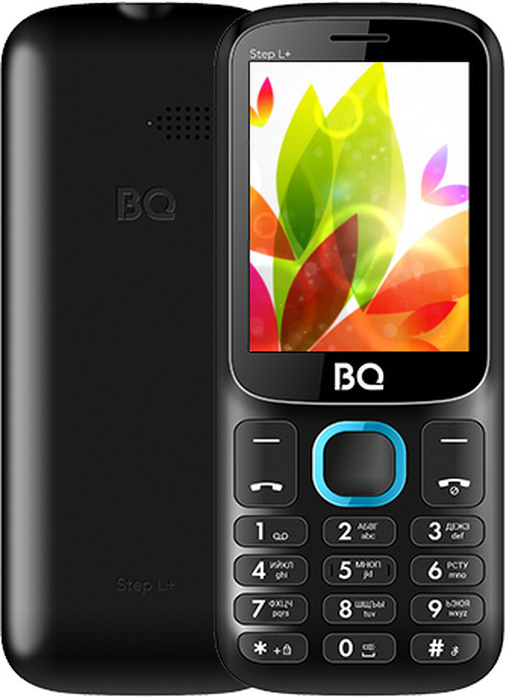мобильный телефон bq 2440 step l, черный, голубой
