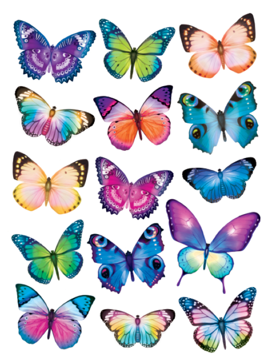Комплект наклеек Arte nuevo бабочки, объемные