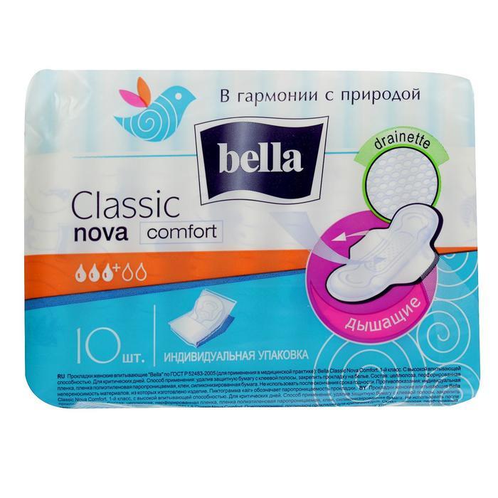 Прокладка классик. Белла Классик Нова комфорт 10шт. Прокладки Bella Nova Comfort 10 шт.. Bella прокладки Classic Nova, 10шт. Прокладки гигиенические Bella Classic Nova, 10 шт.