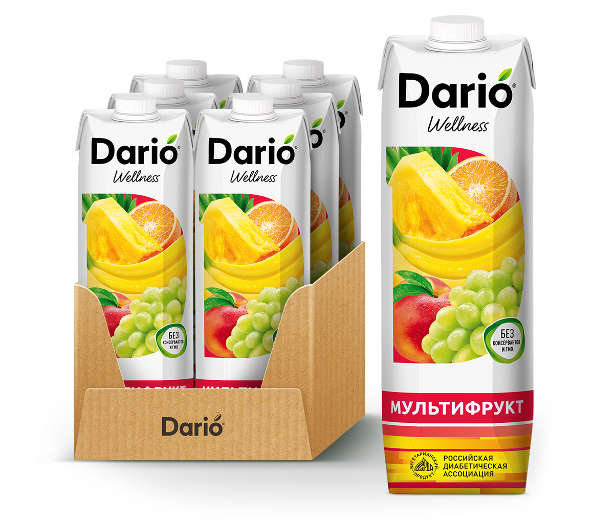 Дарио Велнес 0,95 л Мультифруктовый нектар (1/6) — купить в  интернет-магазине OZON с быстрой доставкой