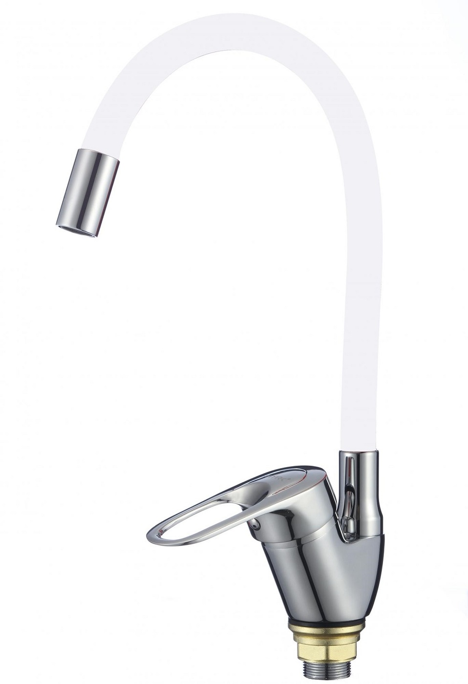 Смеситель для кухни с гибким изливом, белый Аэратор, Гибкая подводка ...