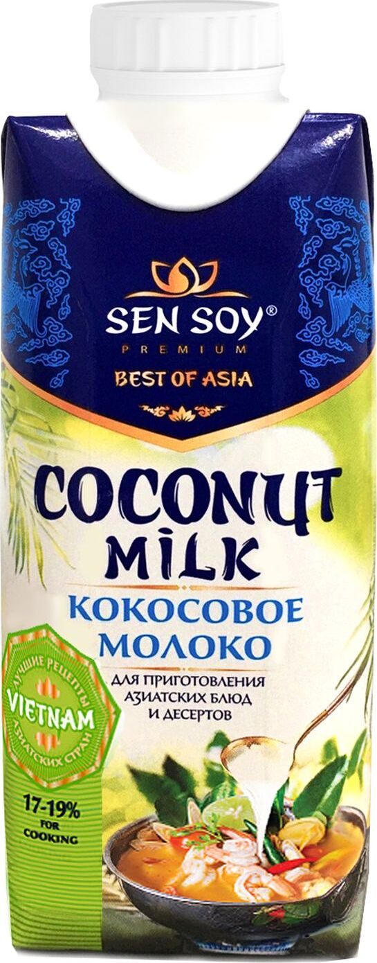 Молочный напиток Sen Soy Премиум Кокосовое молоко, 330 мл - купить с ...