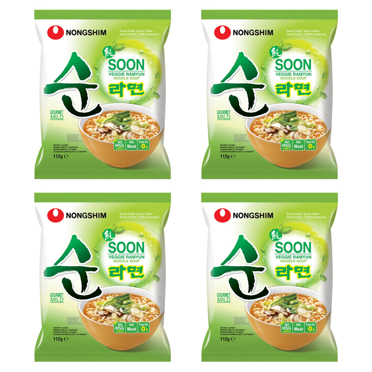 Лапша быстрого приготовления Soon Veggie овощная Nongshim,(шт 4. по 112 г)  - купить с доставкой по выгодным ценам в интернет-магазине OZON (196925345)