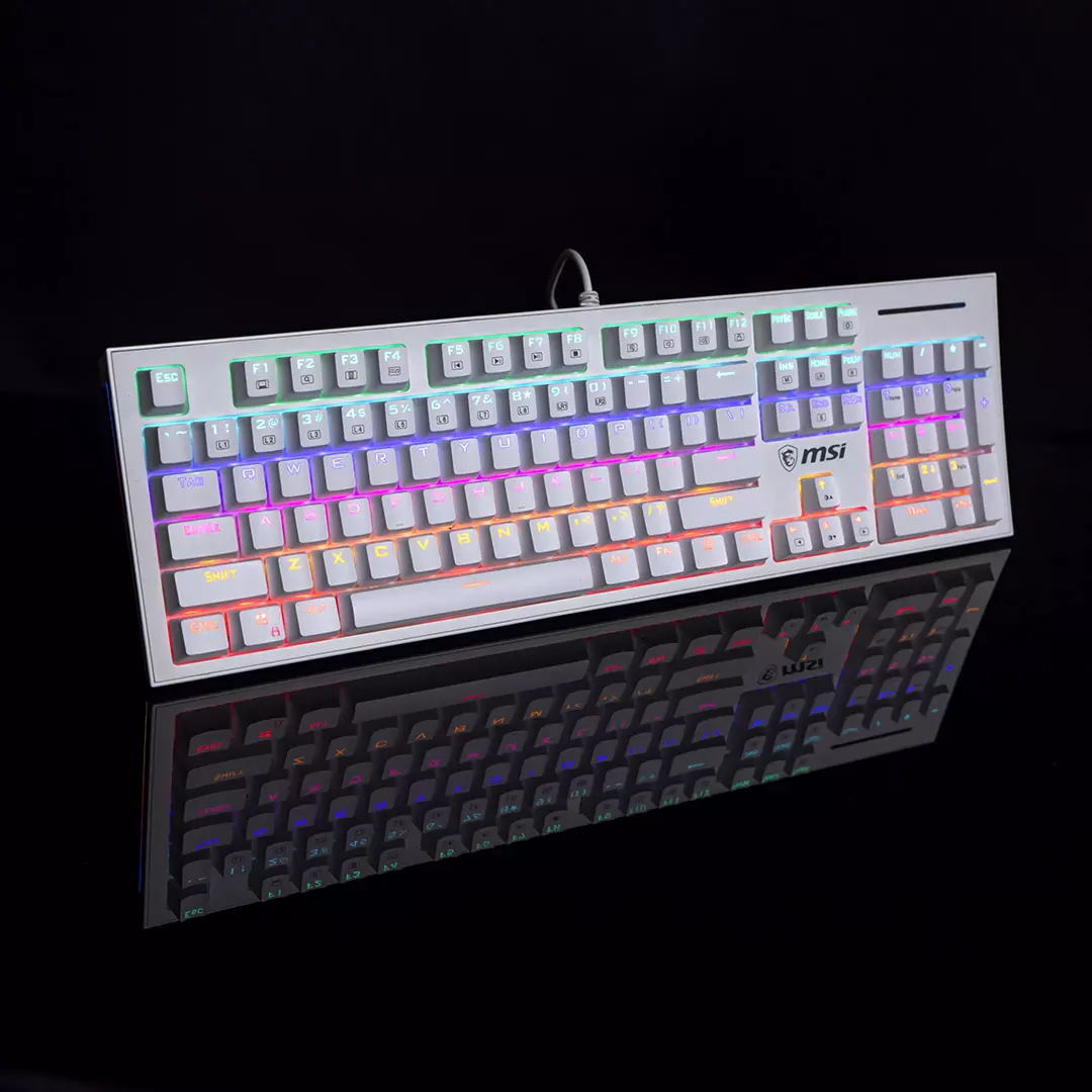 Характеристики Игровая клавиатура беспроводная MSI PAA2832W, белый ...