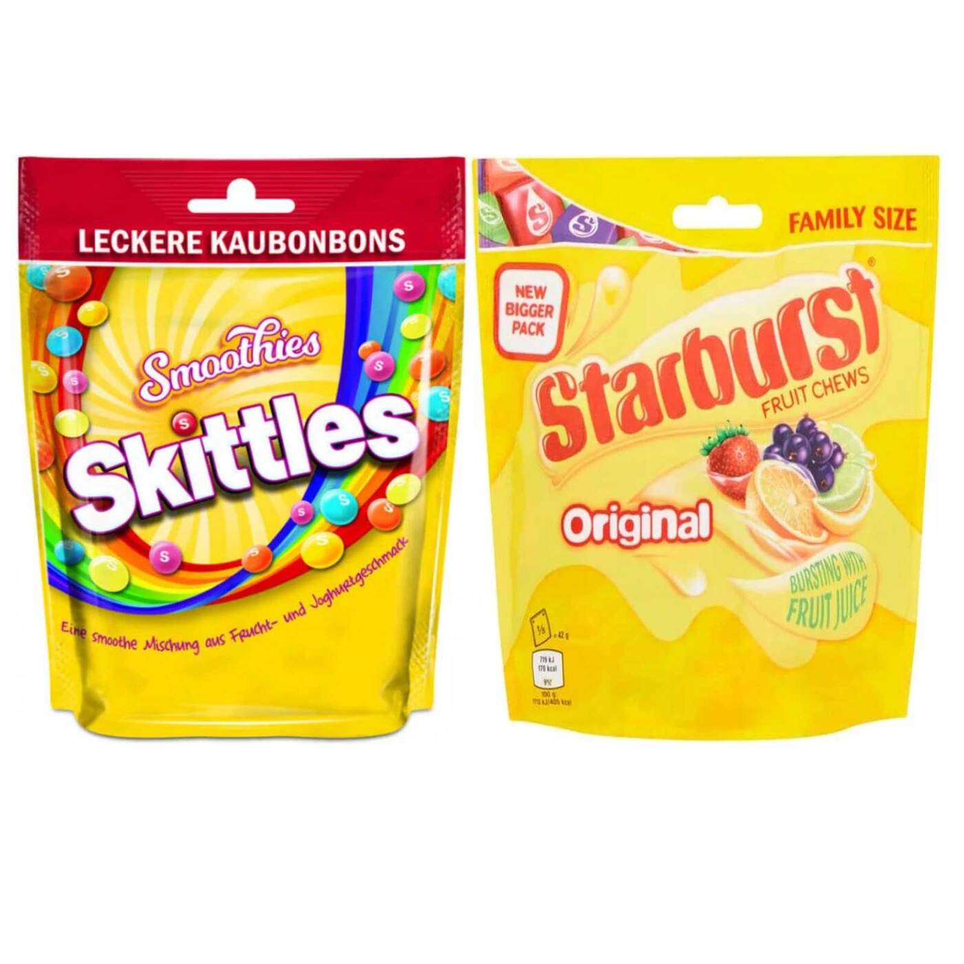 Драже Skittles Скитлс Smoothies, 160 гр. и Starburst Fruit Chews ...