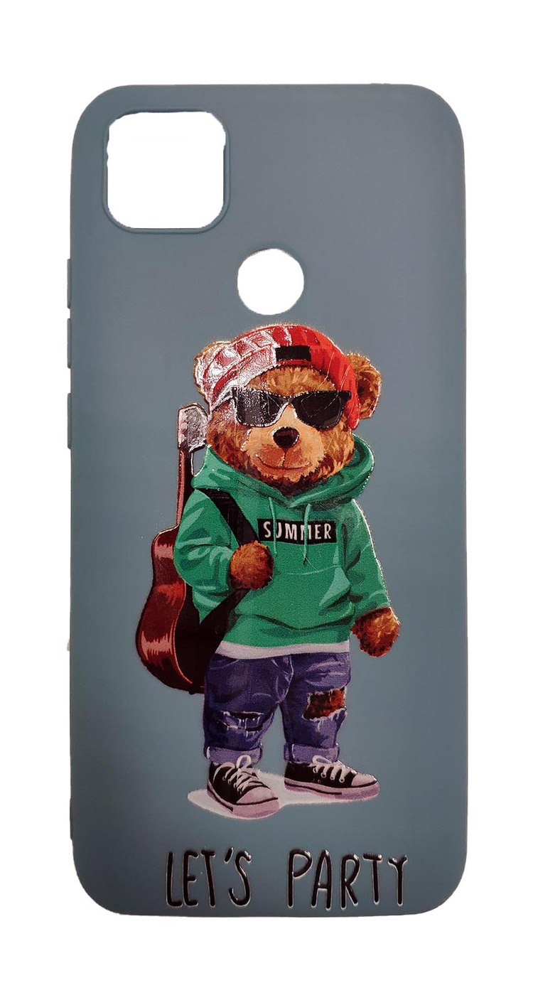 бампер силикон матовый Samsung A51 "Lets Party", бледно-голубой (4 ...