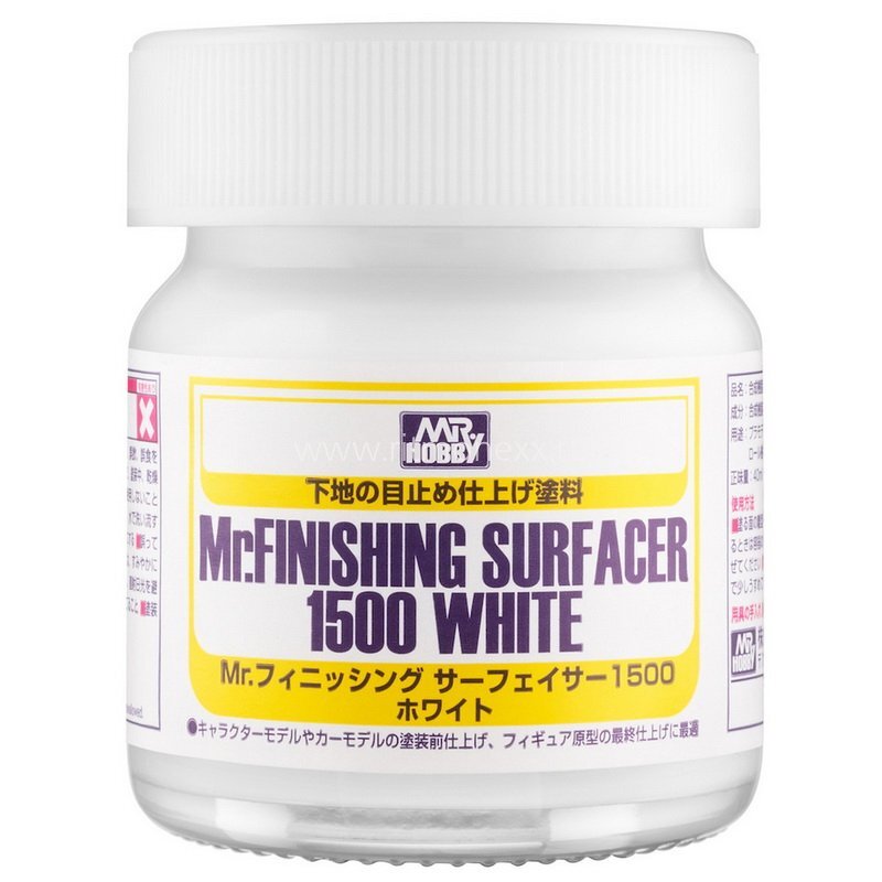 Mr.Hobby Краска - грунтовка белая Mr.Finishing Surfacer 1500 White, 40 мл