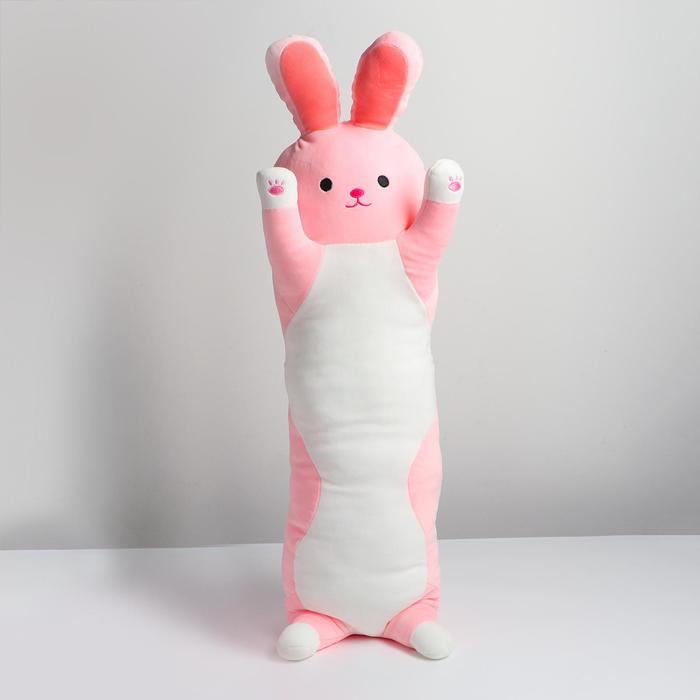 Мягкая игрушка Подушка Заяц 40 см розовый