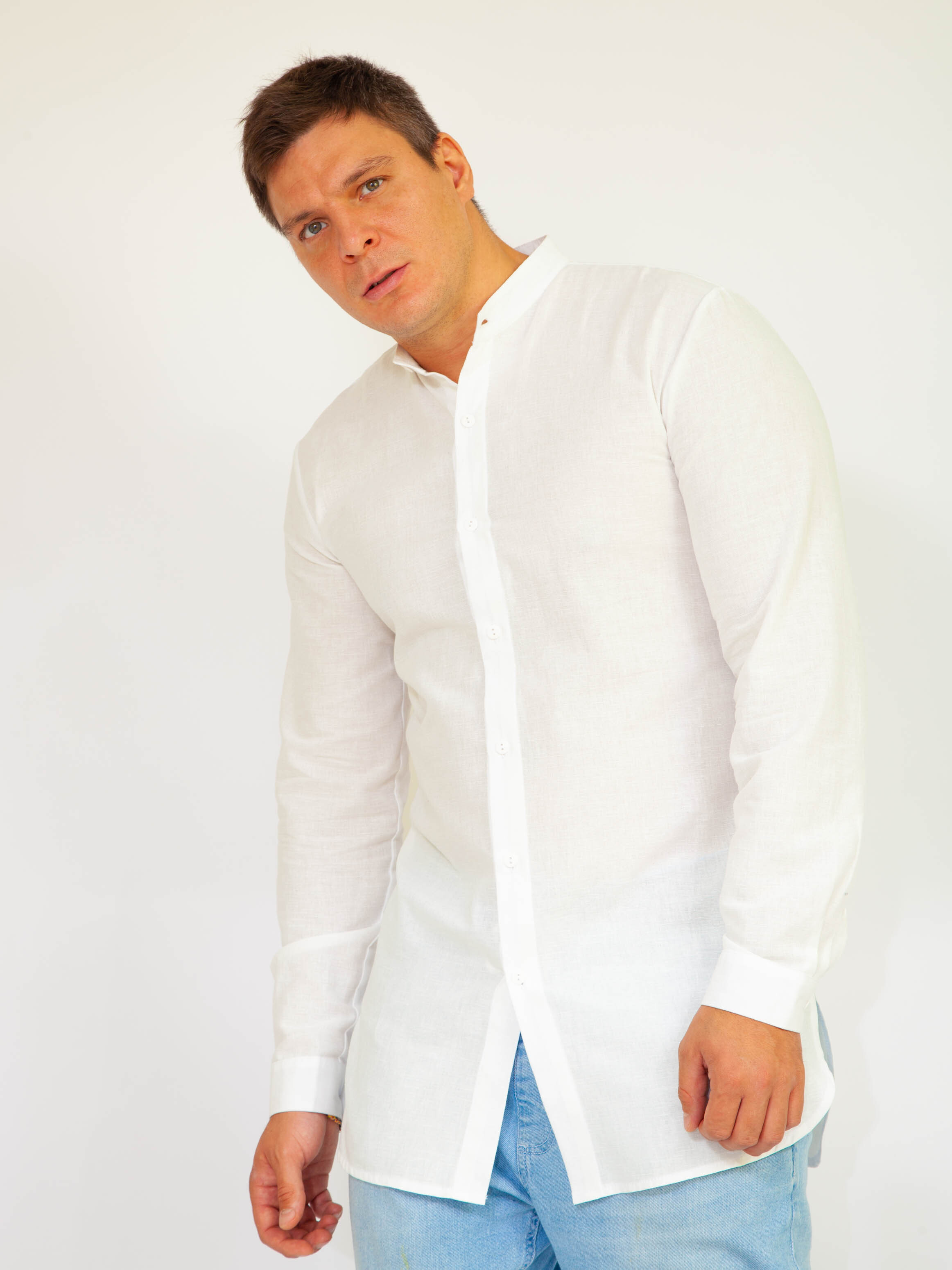 pull and bear grandad collar shirt