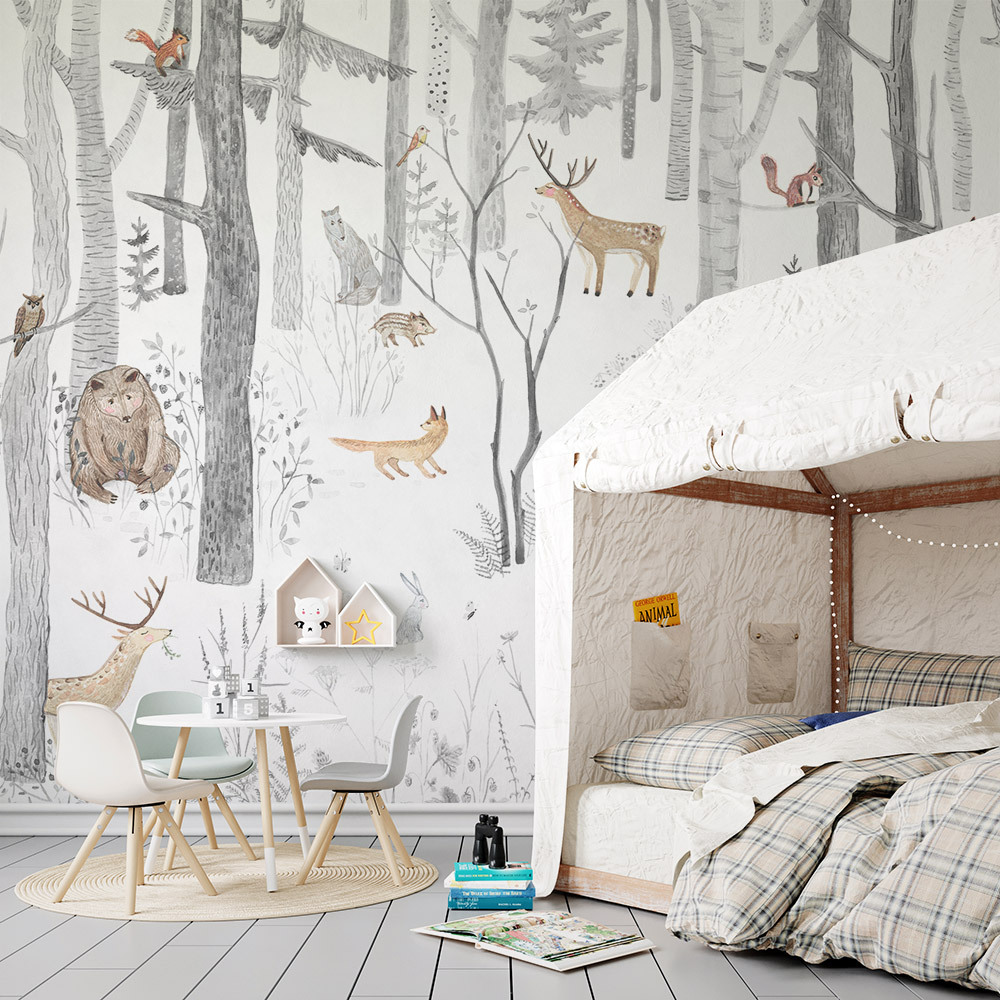 В сказочном тихом лесу бродят безмятежные спокойные звери, которых мы могли...