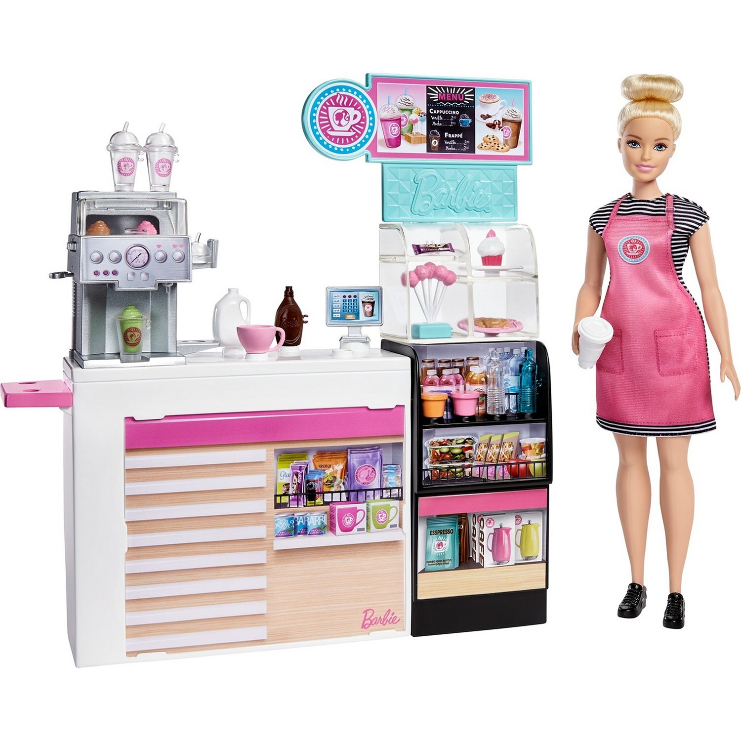 Кукла Barbie набор кофейня - купить с доставкой по выгодным ценам в  интернет-магазине OZON (1115428230)