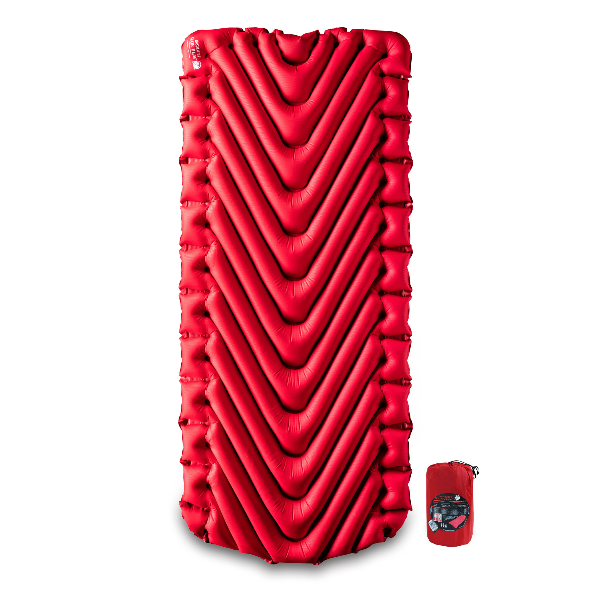 Надувной коврик Klymit Insulated Static V Luxe pad Red, цвет: красный