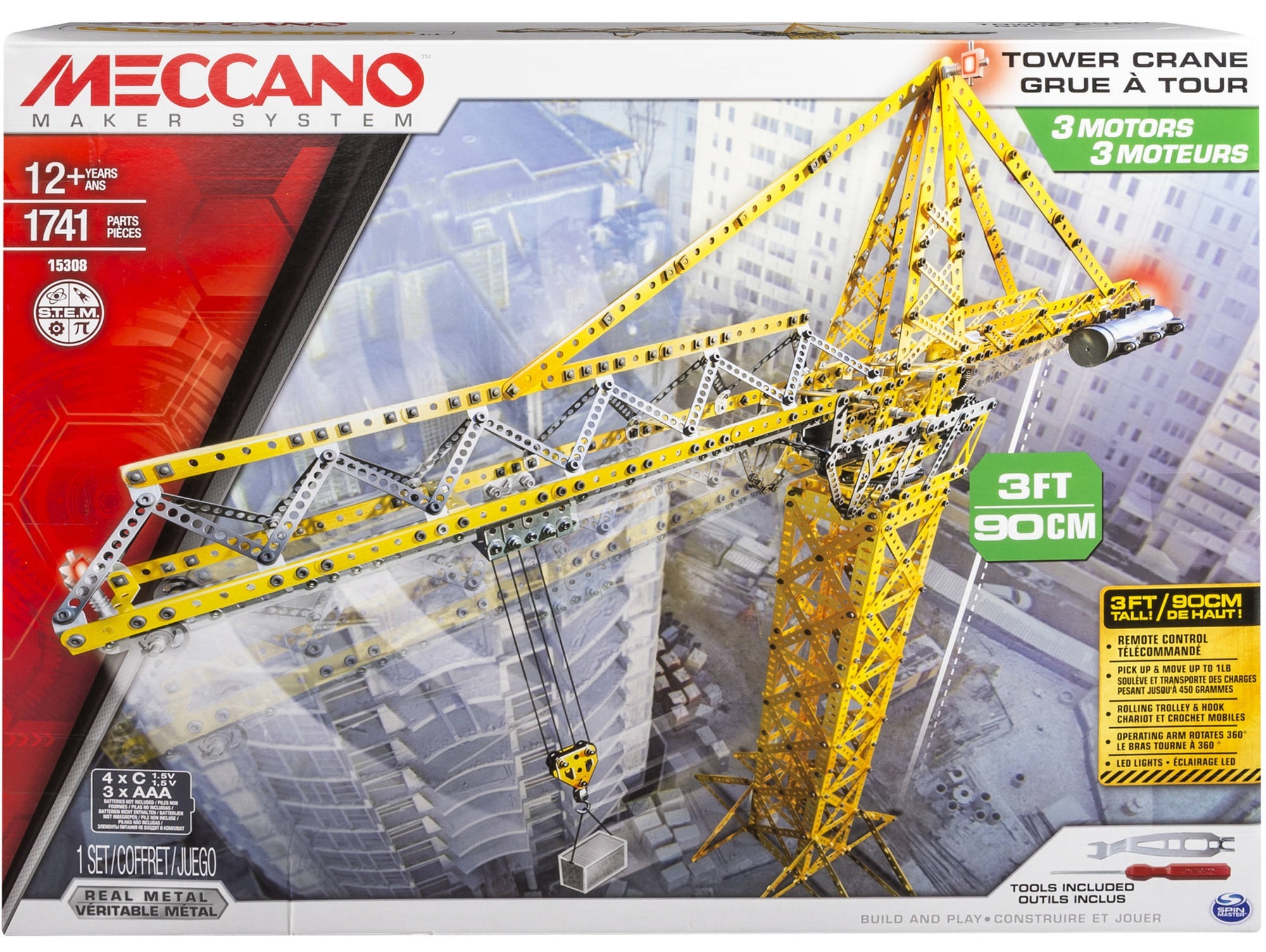 Meccano Металлический конструктор - Строительный кран (двигатель, 1741 ...