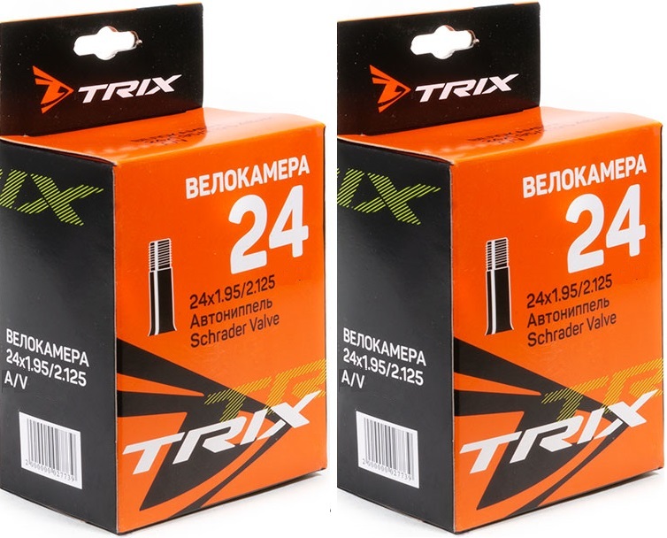 2 шт/ Велокамера 24 TRIX 24х1.95 / 2.125 AV - 2 ШТ комплект камера велосипедная