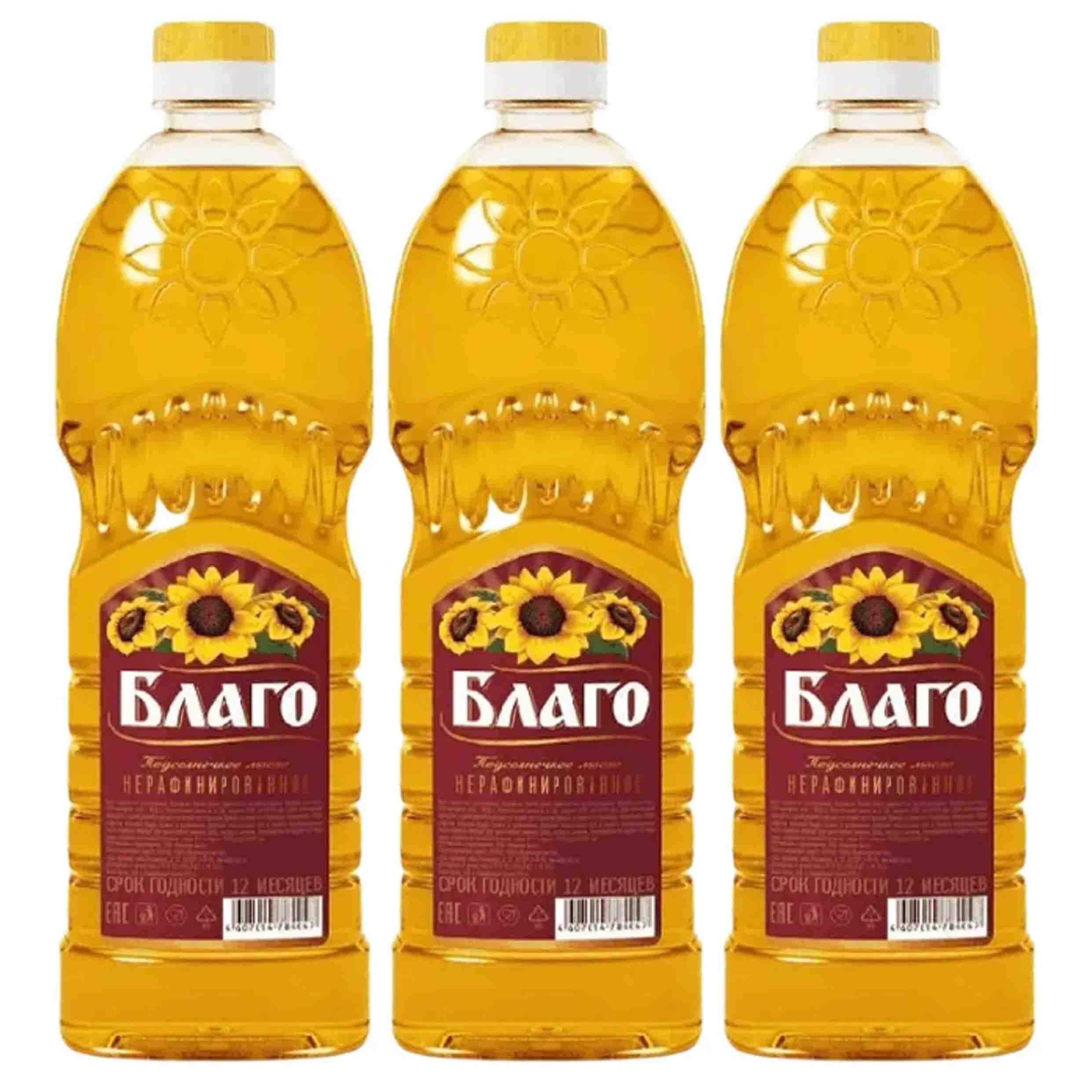 Масло "БЛАГО" подсолнечное нерафинированное 0,65 3шт - купить с ...