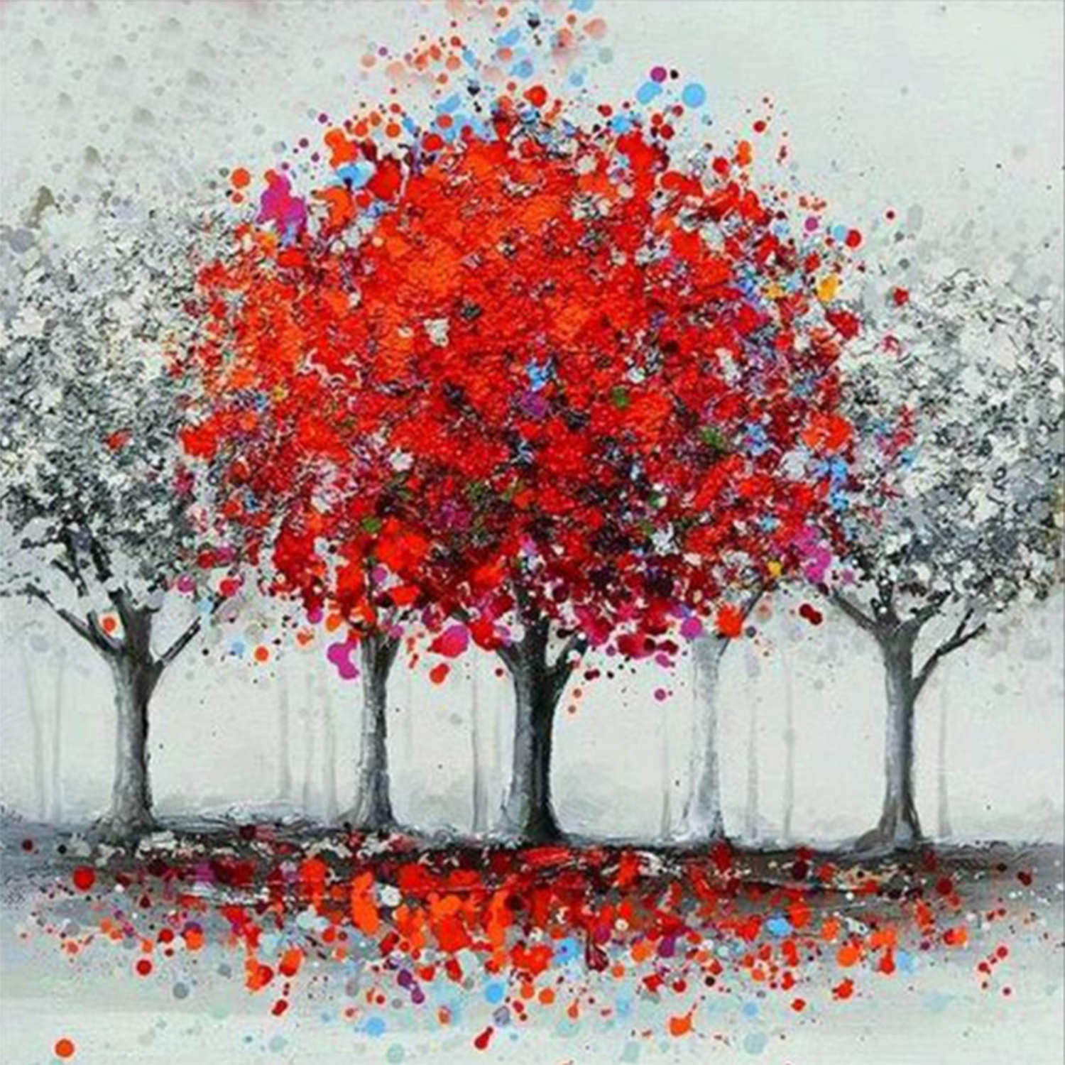 Цветная картина деревья